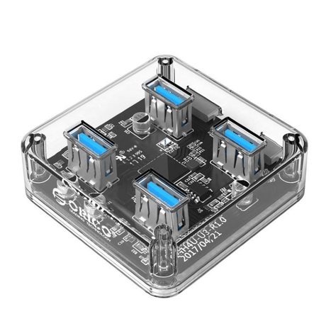 Orico 4 Port USB 3.0 Transparent Hub MH4U-U3-03-CR-BP