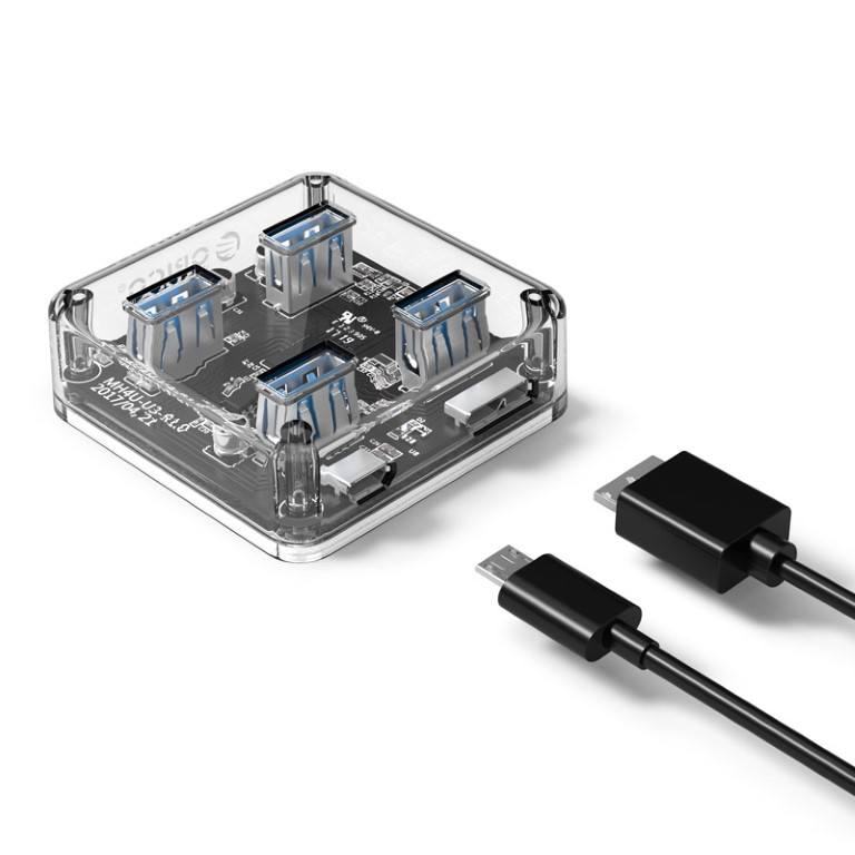 Orico 4 Port 3.0 Transparent Hub MH4U-U3-10-CR-BP