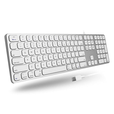 Macally Aluminum Slim USB Keyboard with 2 USB ports for Mac - MLUXKEYA