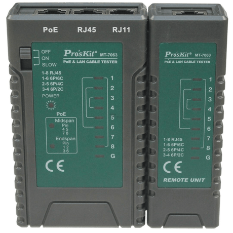 Pro'Skit PoE And LAN Cable Tester MT-7063