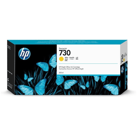 HP 730 300-ml DesignJet Yellow Printer Ink Cartridge Original P2V70A Single-pack