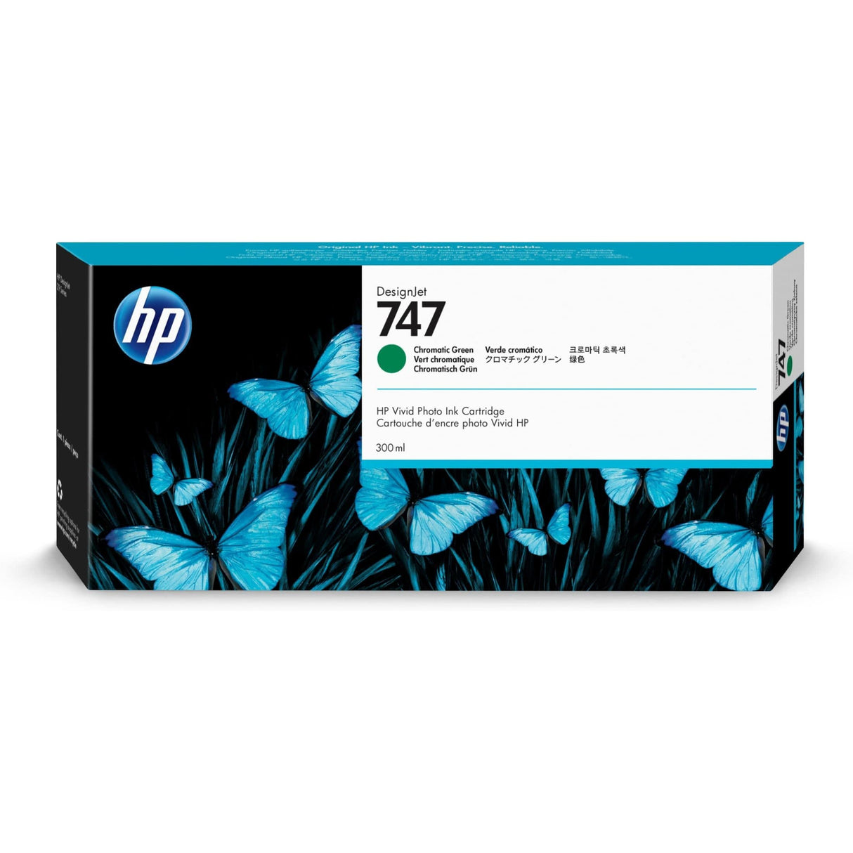 HP 747 DesignJet Chromatic Green Standard Yield Ink Cartridge Original P2V84A Single-pack