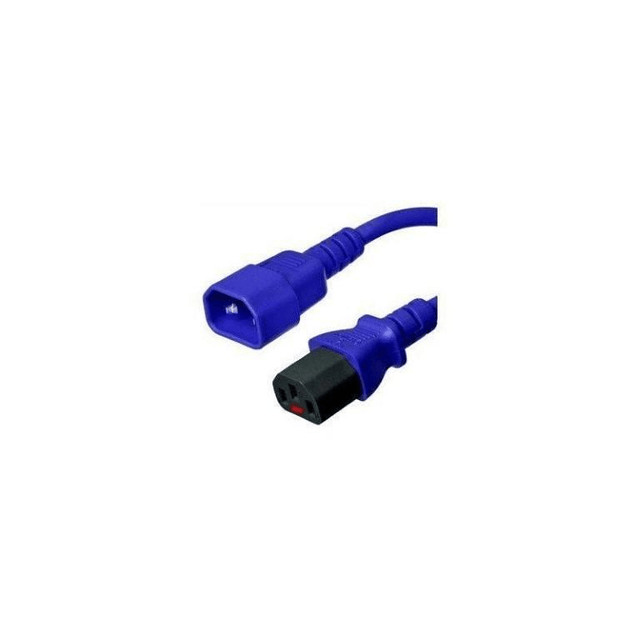 IEC 2m C13 Female to C14 Male Lockable Power Cable Blue CAB-C13-C14-2M-LK-BL