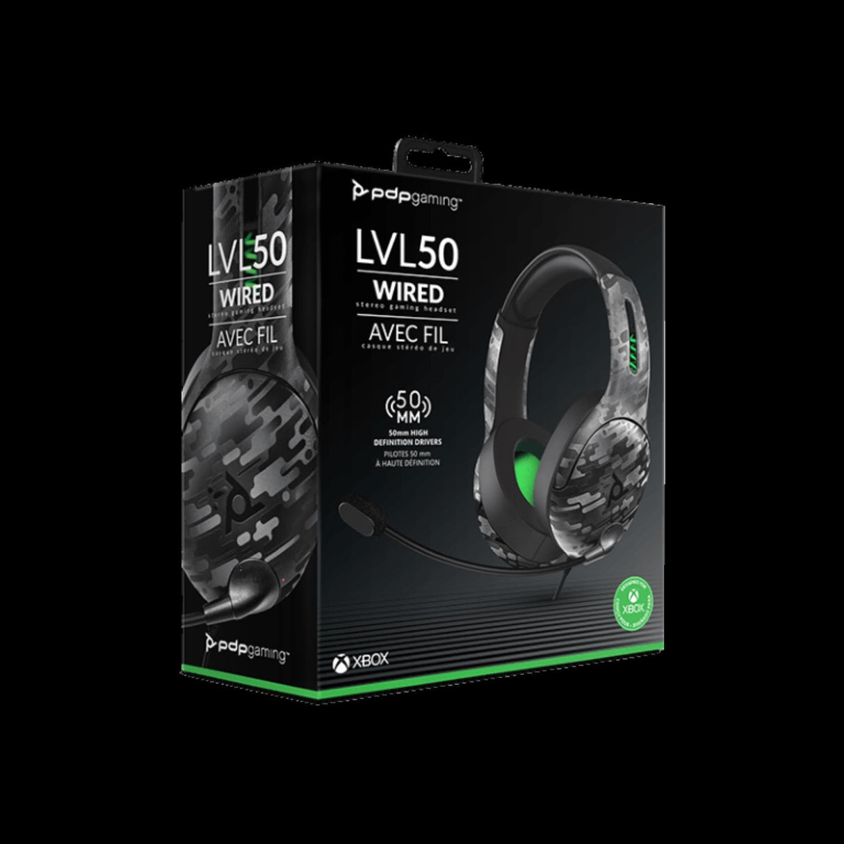 PDP Xbox Series X Level 50 Wired Headset Black Camo PDP-048-124-AU-CAM