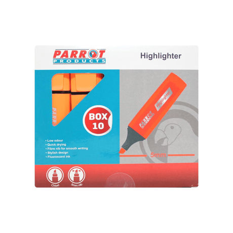 Parrot Highlighter Marker Orange 10-pack PH1001O