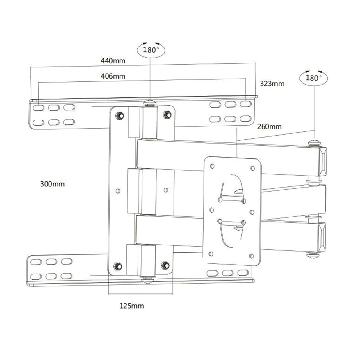 Bracket PLB-WA3A Lumi 30-63-inch Cantilever Full Motion Wall Arm