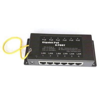 Acconet Passive 6-port Gigabit POE Injector Hub POE-PP6G