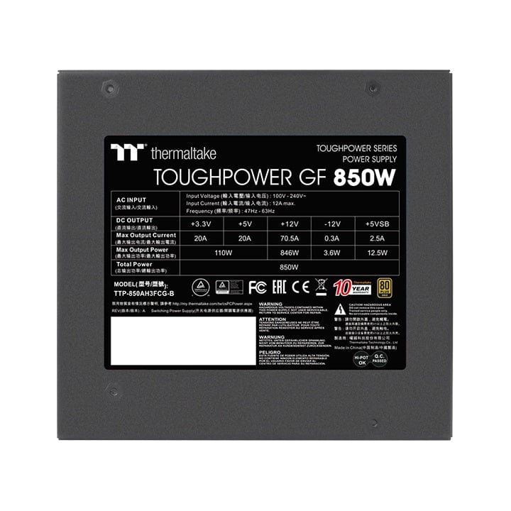 Thermaltake Toughpower GF 850W power supply unit 20 + 4 pin ATX Black PS-TPD-0850FNFAGE-2