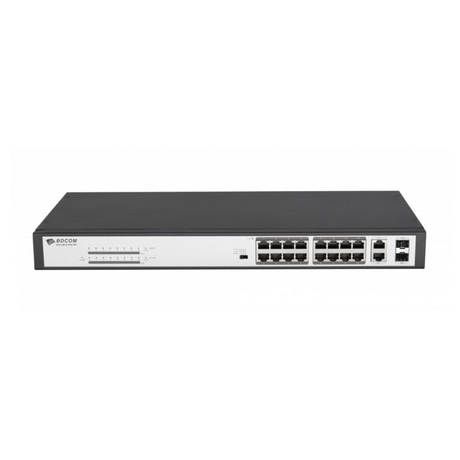 BDCOM 16-port POE Fast Ethernet Switch with 2x Gigabit Combo ports PS1218-16P