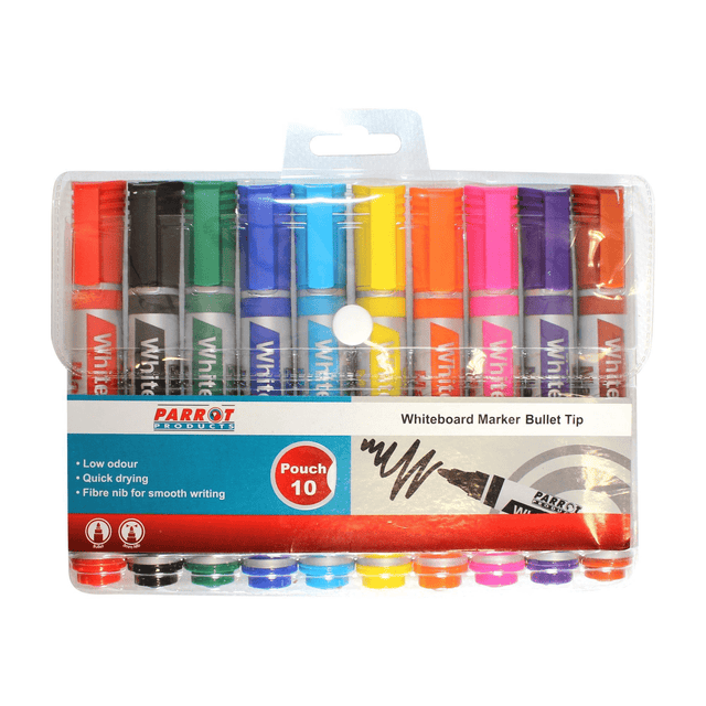 Parrot Whiteboard Markers Bullet Tip 10-pack PW1001A