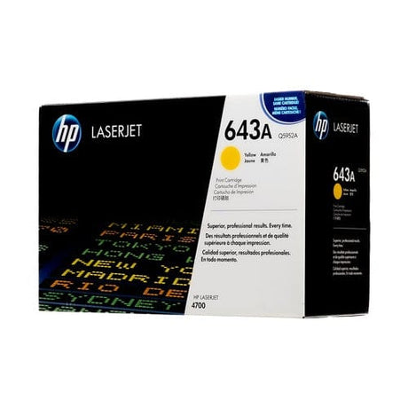 HP 643A Yellow Toner Cartridge 10,000 Pages Original Q5952A Single-pack