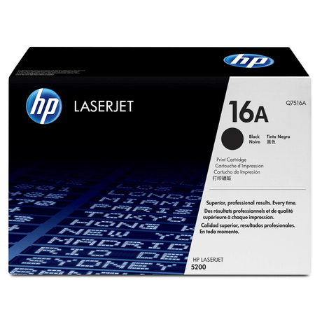 HP 16A Black Toner Cartridge 12,000 Pages Original Q7516A Single-pack