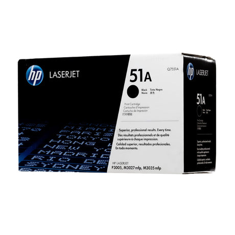 HP 51A Black Toner Cartridge 6,500 Pages Original Q7551A Single-pack