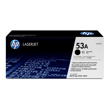 HP 53A Black Toner Cartridge 3,000 Pages Original Q7553A Single-pack