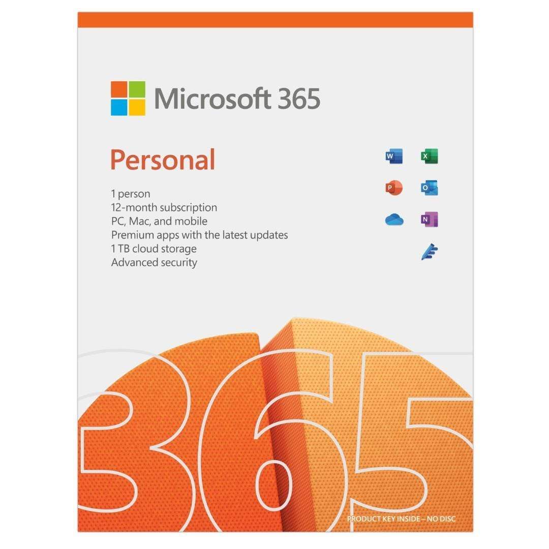 Microsoft 365 Personal PC Mac and Mobile 1-user 12-month Subscription FPP QQ2-01403