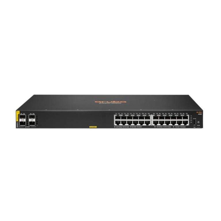 HPE Aruba CX 6000 24-port PoE Gigabit Managed Switch with 4x 1G SFP po