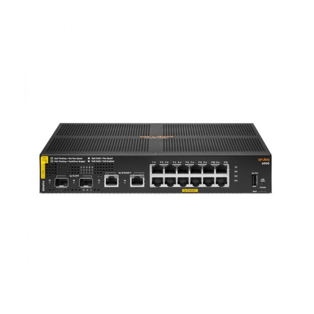 HPE Aruba 6000 12G Class4 PoE 2G/2SFP 139W Switch R8N89A