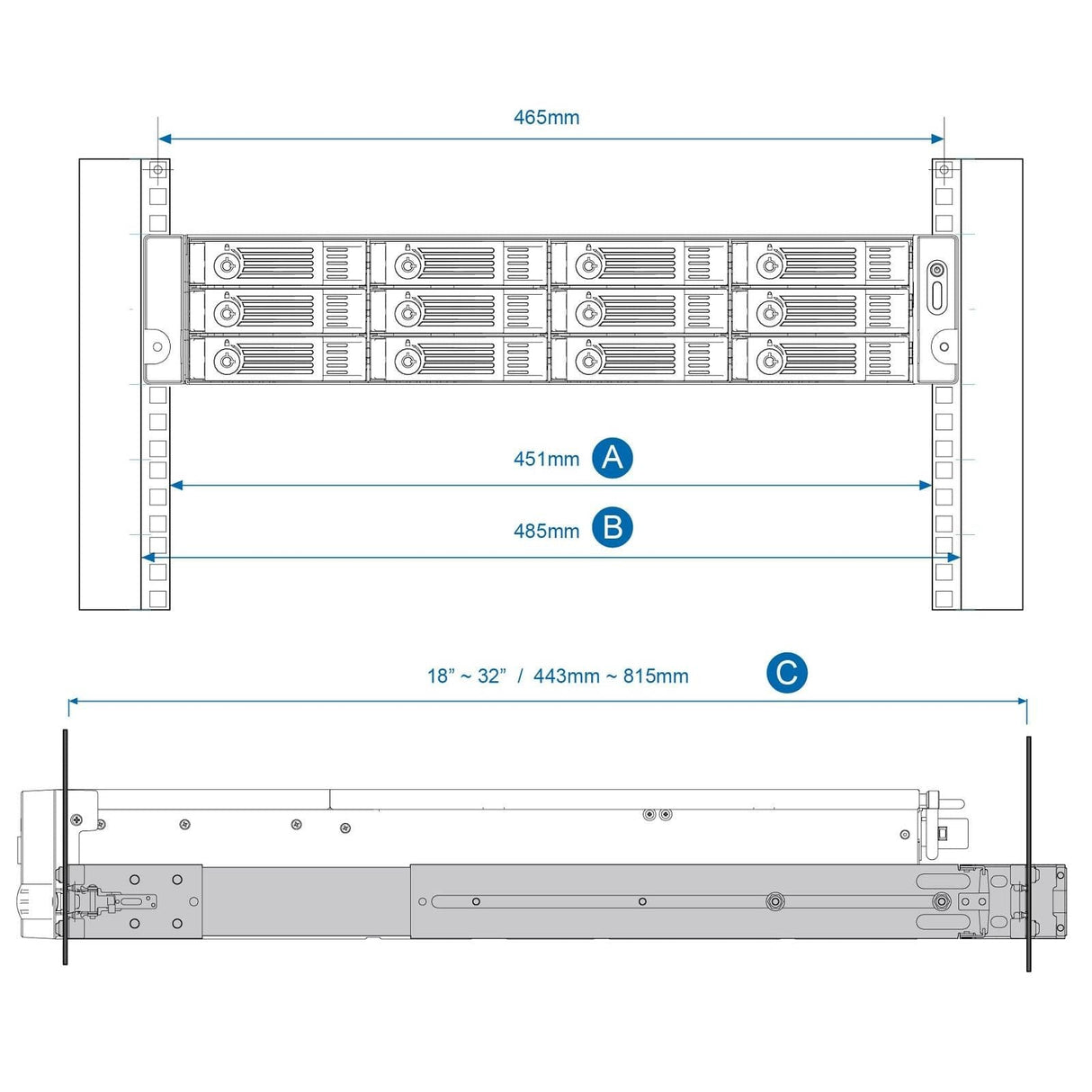 QNAP RAIL-B02 rack accessory