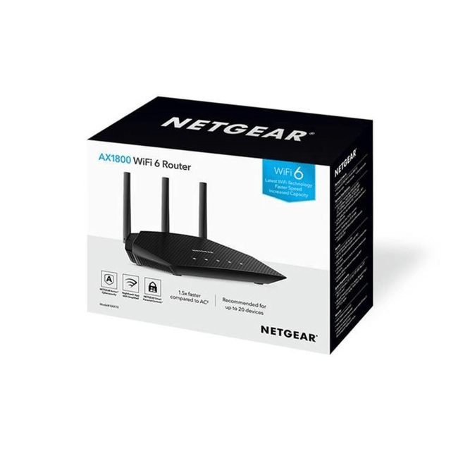 Netgear AX1800 4-Stream Dual-Band WiFi 6 Router RAX10-100EUS