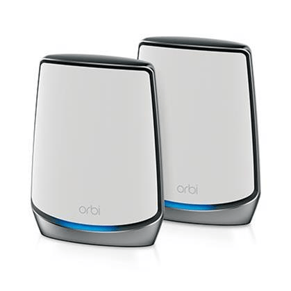 Netgear Orbi AX6000 Wi-Fi 6 Wireless Router - Tri-band 2.4GHz and 5GHz Gigabit Ethernet White RBK853-100EUS