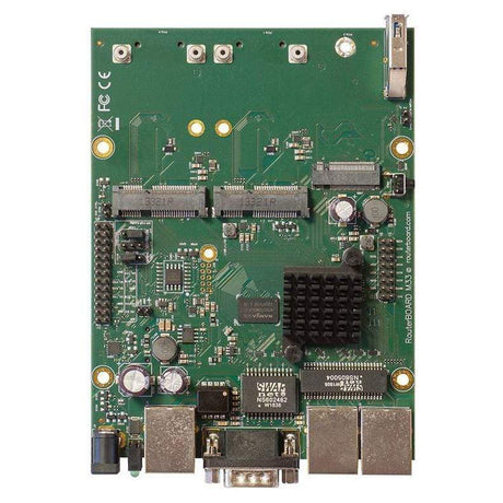 MikroTik RouterBOARD M33G with 3 Gigabit LAN 2 MiniPCI-e Sim Slot USB 3.0 PoE in wired router Black Green Grey RBM33G