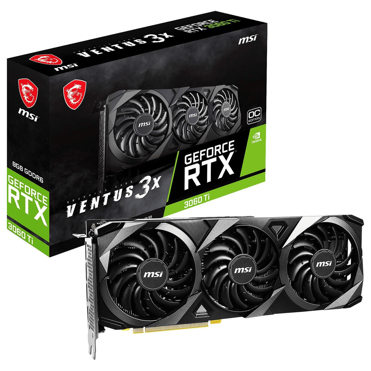 MSI Ventus 3X OC LHR GeForce RTX 3060 Ti 8GB GDDR6 Graphics Card RTX 3060 Ti VENTUS 3X 8G OC LHR