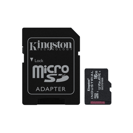 Kingston Technology Industrial C10 16GB microSDHC A1 pSLC Card with SD Adapter SDCIT2/16GB