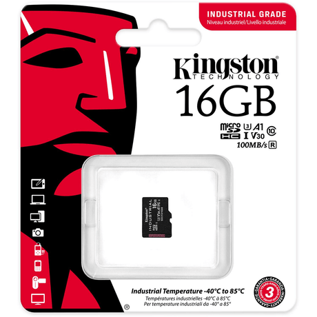 Kingston Technology Industrial C10 16GB microSDHC A1 pSLC Card Single Pack without Adapter SDCIT2/16GBSP