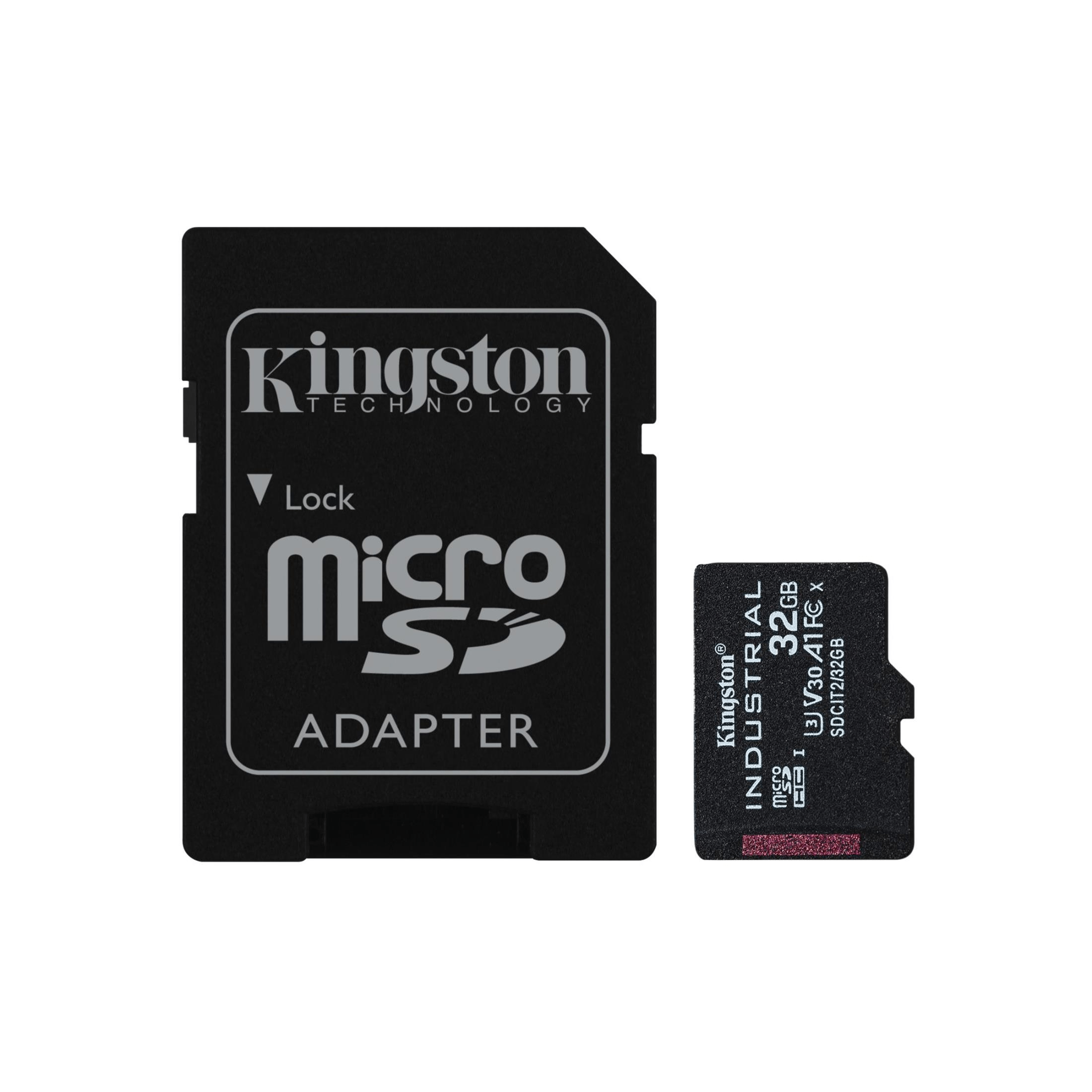 Kingston Industrial C10 32GB microSDHC A1 pSLC Memory Card SDCIT2/32GB