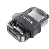 SanDisk Ultra Dual M3.0 32GB USB 3.2 Gen 1 Type-A / Black Silver and Transparent USB Flash Drive SDDD3-032G-G46