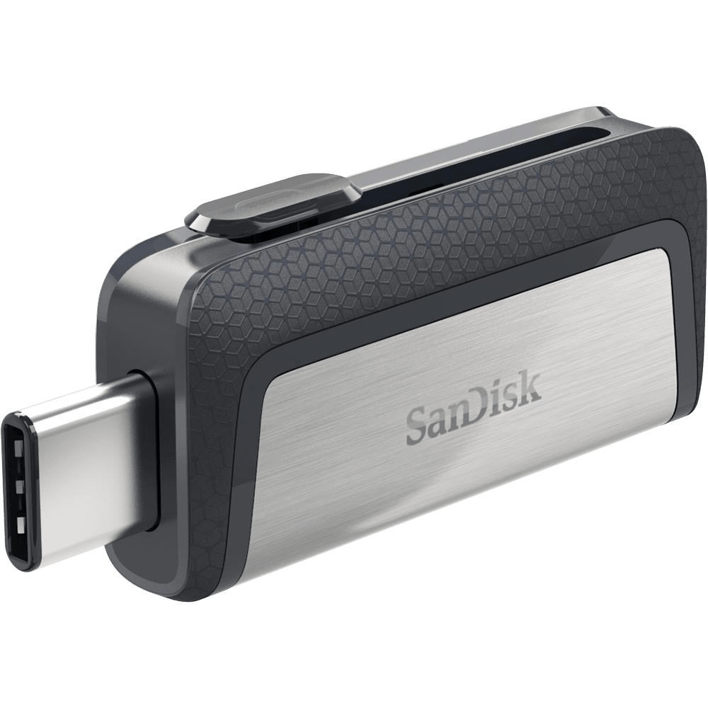 SanDisk Ultra Dual Drive USB Type-C 64GB Type-A / 3.2 Gen 1 Black and Silver Flash SDDDC2-064G-G46