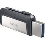 SanDisk Ultra Dual Drive USB Type-C 64GB Type-A / 3.2 Gen 1 Black and Silver Flash SDDDC2-064G-G46