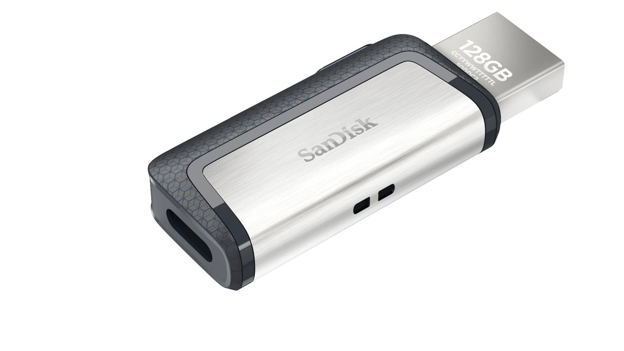 SanDisk Ultra Dual Drive USB Type-C 128GB Type-A / 3.2 Gen 1 Black and Silver Flash SDDDC2-128G-G46