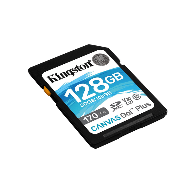 Kingston Canvas Go! Plus Memory Card 128GB SD Class 10 UHS-I SDG3/128GB