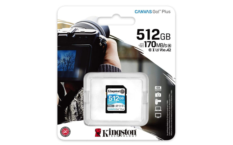 Kingston Canvas Go! Plus Memory Card 512GB SD Class 10 UHS-I SDG3/512GB