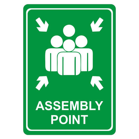 Parrot Green Assembly Point Symbolic Sign Printed on White ACP 297x210mm SN4116