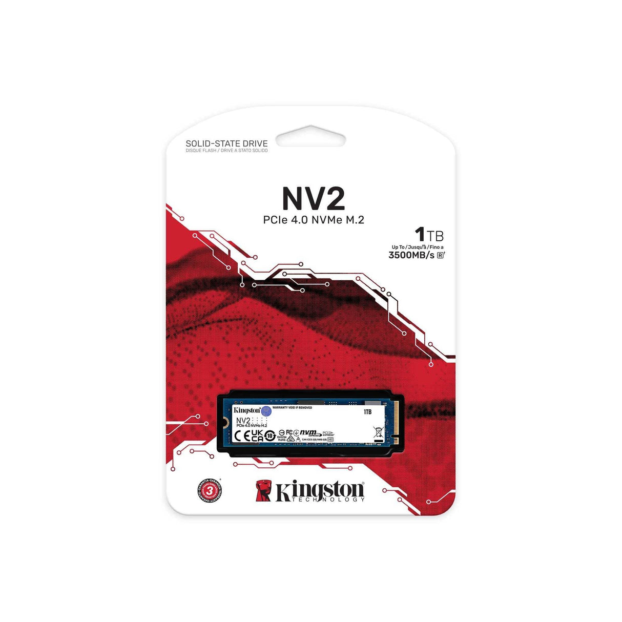 Kingston Technology NV2 M.2 1TB PCIe 4.0 NVMe Internal SSD SNV2S/1000G