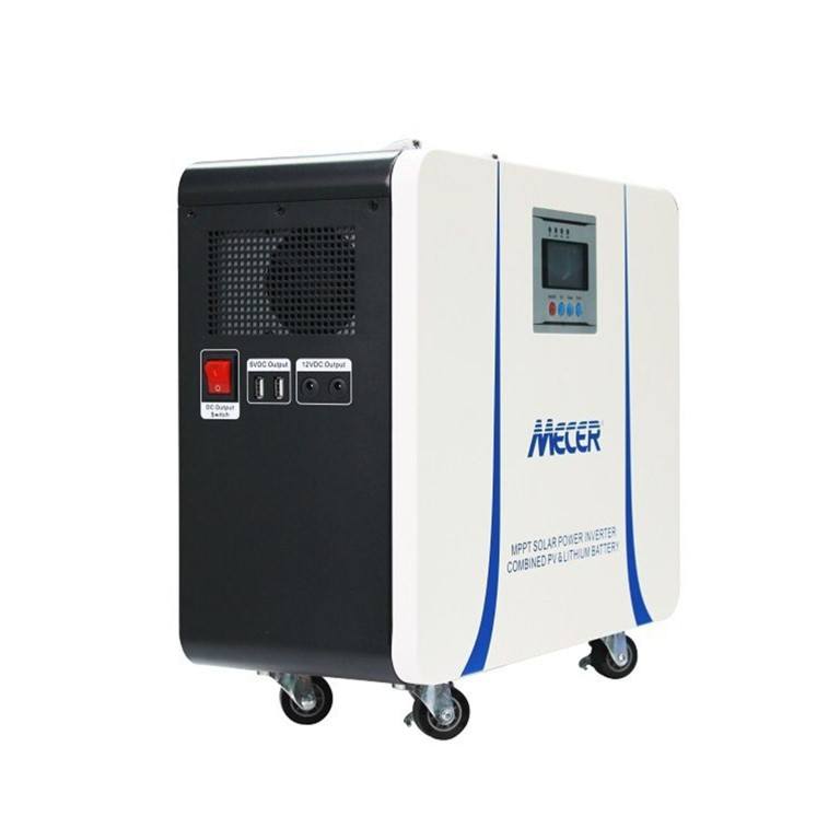 Mecer 1kVA 1kW Lithium Battery Inverter Trolley with 50Ah Lithium-ion Battery and 820W MPPT Controller SOL-I-BB-M1L