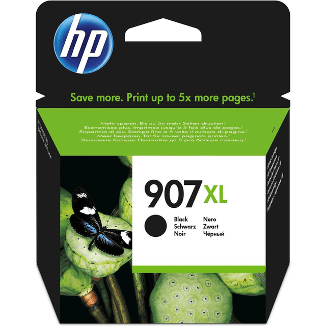 HP 907XL Black High Yield Printer Ink Cartridge Original T6M19AE Single-pack