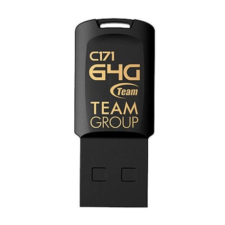 Team Group C171 64GB USB 2.0 Type-A Black and Gold Flash Drive TC17164GB01