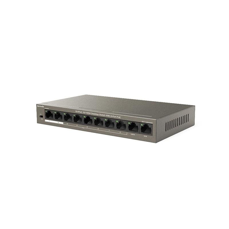 Tenda TEF1110P-8-63W 8-port 10/100Mbps + 2 Gigabit Desktop with 8 PoE Switch