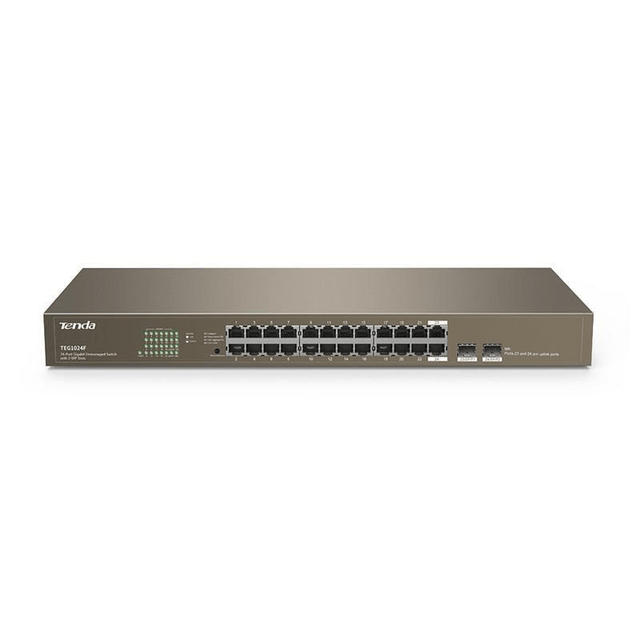 Tenda TEG1024F 24-port Gigabit Unmanaged Switch with 2 SFP Slots