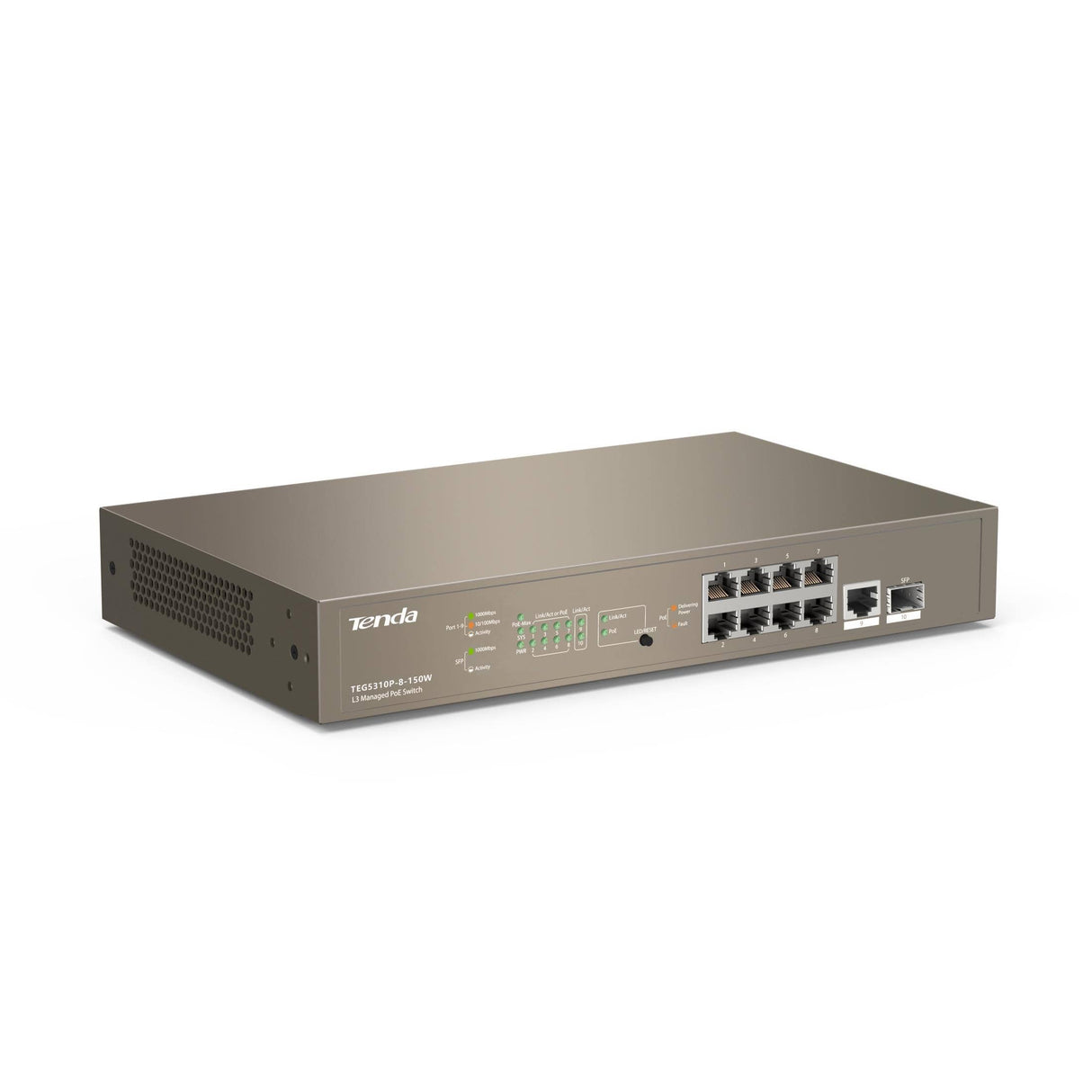 Tenda L3 Managed PoE Managed Switch with 8-port PoE TEG5310P-8-150W