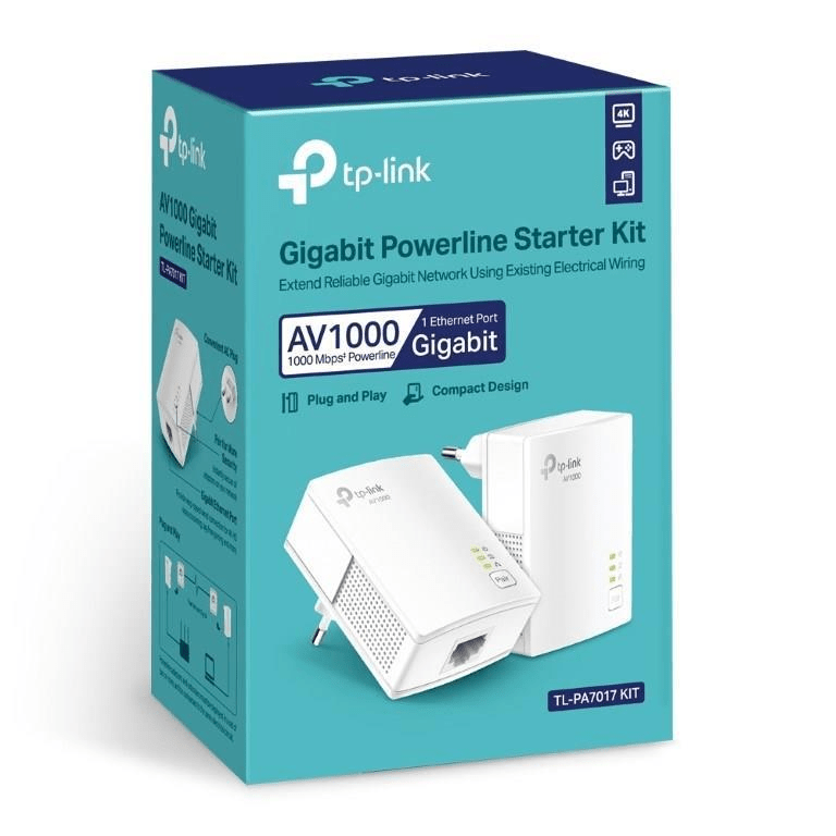 TP-Link AV1000 Gigabit Powerline Starter Kit Network Adapter TL-PA7017 KIT