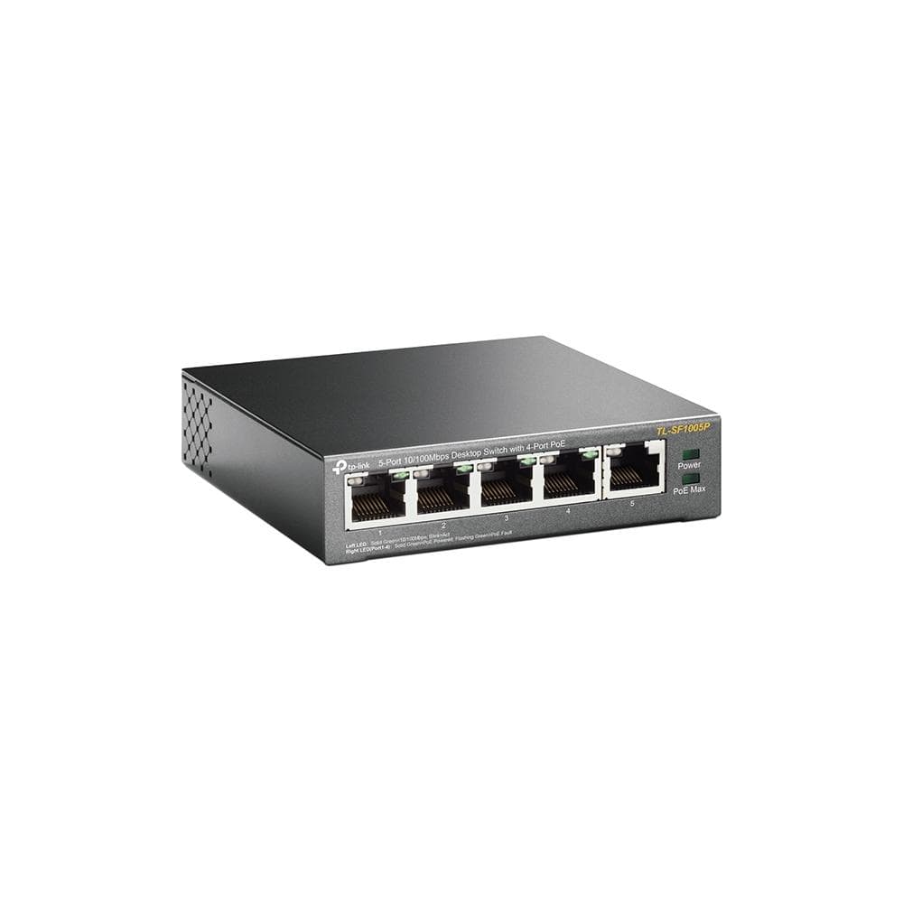 TP-Link TL-SF1005P Unmanaged Network Switch Fast Ethernet 10/100 Mbits PoE Black