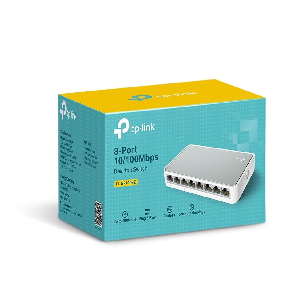 TP-Link TL-SF1008D 8-Port 10/100 Mbits Desktop Switch Unmanaged Ethernet White