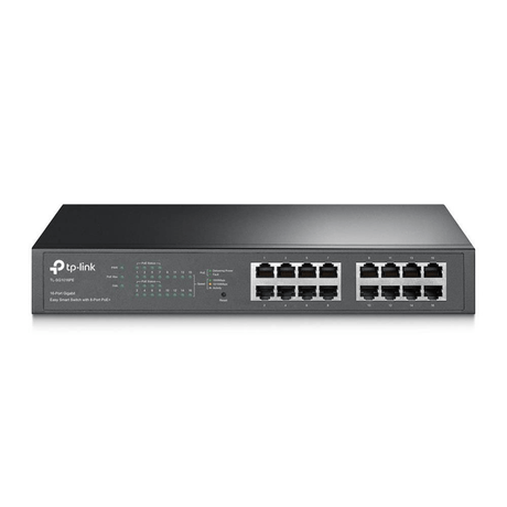 TP-Link TL-SG1016PE Managed Network Switch Gigabit Ethernet 10/100/1000 Mbits PoE Black