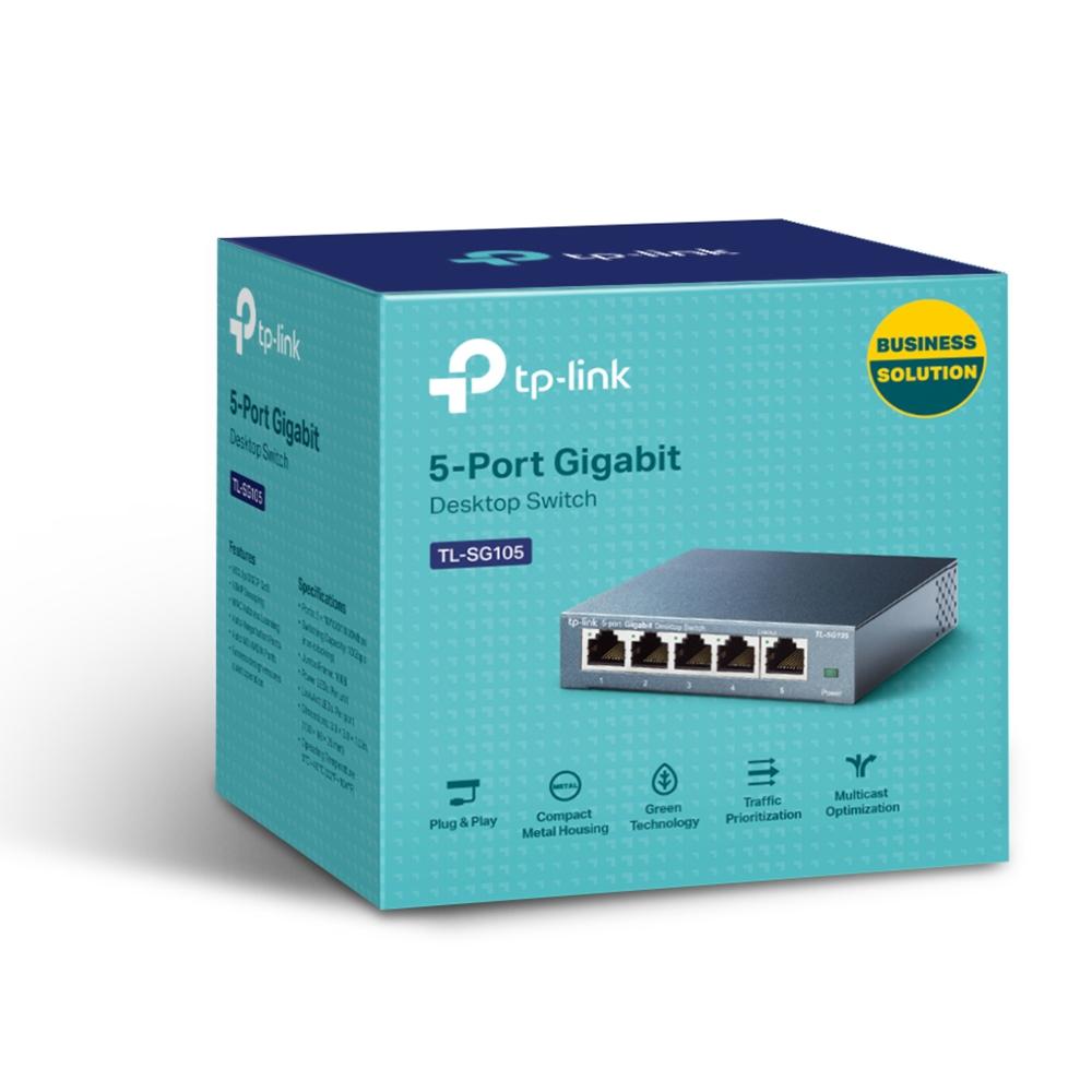 TP-Link TL-SG105 5-Port 10/100/1000 Mbits Desktop Switch Unmanaged Black