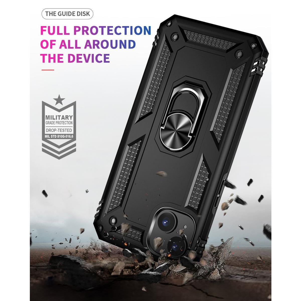 Tuff-Luv Rugged Armour Case and Stand for Apple iPhone 14 Pro Max - Black TLIP14MAXRB