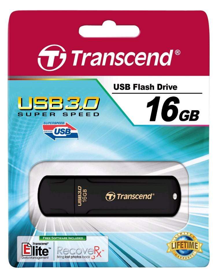 Transcend JetFlash 700 16GB USB 3.2 Gen 1 Type-A Black USB Flash Drive TS16GJF700